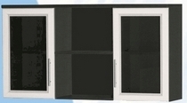 Антресоль большая с двумя стеклодверями ДЛЯ ГОСТИНОЙ АБС-2 Венге/Дуб выбеленный в Удачном - udachnyj.katalogmebeli.com | фото