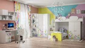 Детская комната Флер (Белый/корпус Выбеленное дерево) в Удачном - udachnyj.katalogmebeli.com | фото 3