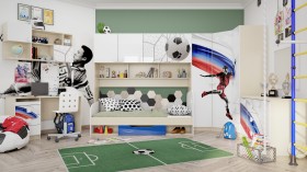 Детская комната Футбол ЧМ (Белый/Синий/корпус Клен) в Удачном - udachnyj.katalogmebeli.com | фото 7