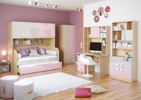 Детская комната Грэйси (Розовый/Серый/корпус Клен) в Удачном - udachnyj.katalogmebeli.com | фото 2