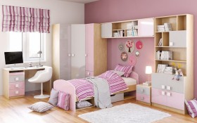 Детская комната Грэйси (Розовый/Серый/корпус Клен) в Удачном - udachnyj.katalogmebeli.com | фото 3
