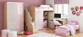 Детская комната Грэйси (Розовый/Серый/корпус Клен) в Удачном - udachnyj.katalogmebeli.com | фото 5