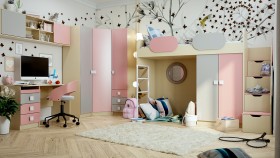Детская комната Грэйси (Розовый/Серый/корпус Клен) в Удачном - udachnyj.katalogmebeli.com | фото 1