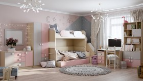 Детская комната Грэйси (Розовый/Серый/корпус Клен) в Удачном - udachnyj.katalogmebeli.com | фото 12