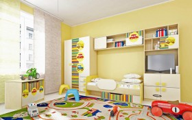 Детская комната Клаксон (Бежевый/корпус Клен) в Удачном - udachnyj.katalogmebeli.com | фото 2