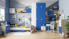 Детская комната Скай (Синий/Белый/корпус Клен) в Удачном - udachnyj.katalogmebeli.com | фото 1