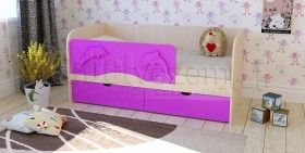 Друзья Кровать детская 2 ящика 1.6 Фиолетовый глянец в Удачном - udachnyj.katalogmebeli.com | фото 1