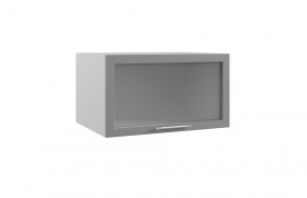 Гарда ГВПГС 800 шкаф верхний горизонтальный глубокий со стеклом высокий (Ваниль/корпус Серый) в Удачном - udachnyj.katalogmebeli.com | фото