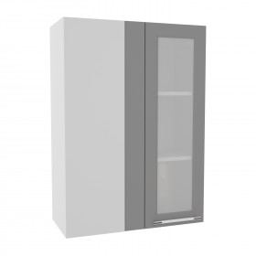 Гарда ВПУС 650 шкаф верхний угловой со стеклом высокий (Ваниль/корпус Серый) в Удачном - udachnyj.katalogmebeli.com | фото