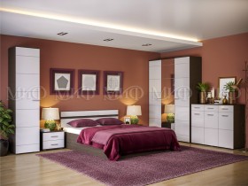 Спальня Нэнси (Венге/Белый глянец) в Удачном - udachnyj.katalogmebeli.com | фото 1