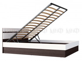 Ким кровать с подъемным механизмом 1,4 (Венге/белый глянец) в Удачном - udachnyj.katalogmebeli.com | фото 2
