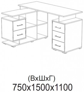 Компьютерный стол угловой СКМУ-3 белый в Удачном - udachnyj.katalogmebeli.com | фото 2