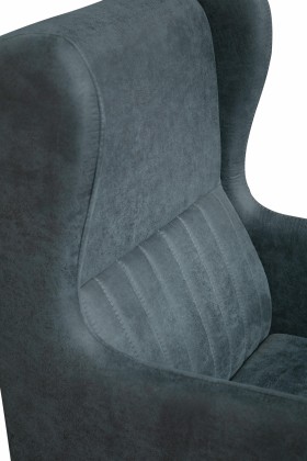 Кресло для отдыха "ЕвроМагнат" (замша дельта серо - синий)/осн. в Удачном - udachnyj.katalogmebeli.com | фото 3