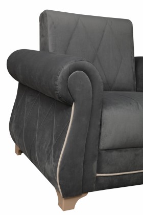 Кресло для отдыха "Порто" (велюр графит / микровельвет крем) в Удачном - udachnyj.katalogmebeli.com | фото 7