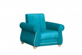 Кресло для отдыха "Порто" (велюр киви бирюза / микровельвет крем) в Удачном - udachnyj.katalogmebeli.com | фото