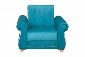 Кресло для отдыха "Порто" (велюр киви бирюза / микровельвет крем) в Удачном - udachnyj.katalogmebeli.com | фото 3