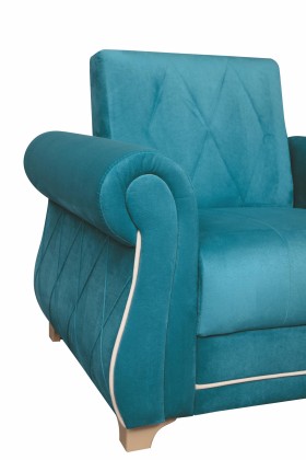 Кресло для отдыха "Порто" (велюр киви бирюза / микровельвет крем) в Удачном - udachnyj.katalogmebeli.com | фото 5