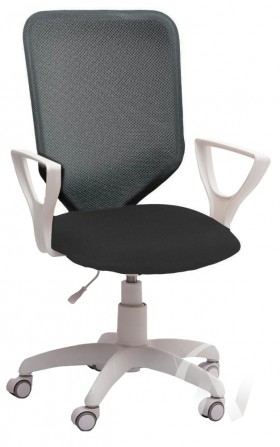 Кресло компьютерное Элегия S (белый/ткань сетка темно-серая) в Удачном - udachnyj.katalogmebeli.com | фото