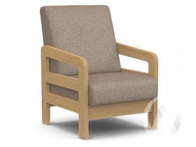 Кресло отдыха Вега-34 (бук лак/UNO CARAMEL) в Удачном - udachnyj.katalogmebeli.com | фото