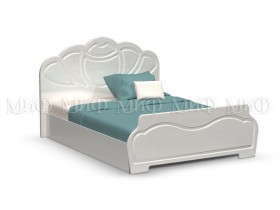 Кровать 1,4м Гармония (Белый/Белый глянец) в Удачном - udachnyj.katalogmebeli.com | фото