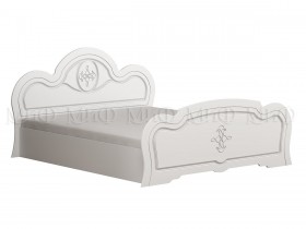 Кровать 1,4м спальня Каролина (Белый/белый глянец) в Удачном - udachnyj.katalogmebeli.com | фото