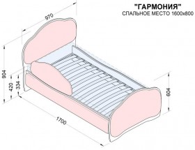 Кровать 160 Гармония 08 Шоколад (мягкий бортик) в Удачном - udachnyj.katalogmebeli.com | фото 2