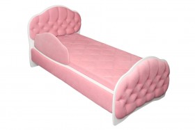 Кровать 160 Гармония 36 Светло-розовый (мягкий бортик) в Удачном - udachnyj.katalogmebeli.com | фото