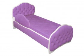 Кровать 160 Гармония 67 Светло-фиолетовый (мягкий бортик) в Удачном - udachnyj.katalogmebeli.com | фото