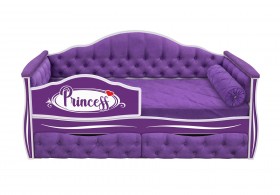 Кровать 160 серии Иллюзия 2 ящика 32 Фиолетовый (мягкие боковые накладки/подушка валик) в Удачном - udachnyj.katalogmebeli.com | фото