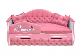 Кровать 160 серии Иллюзия 2 ящика 36 Розовый (мягкий бортик/подушки) в Удачном - udachnyj.katalogmebeli.com | фото