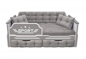 Кровать 160 серии Спорт 2 ящика 45 Серый (подушки) в Удачном - udachnyj.katalogmebeli.com | фото