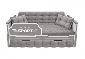 Кровать 170 серии Спорт 1 ящик 45 Серый (подушки) в Удачном - udachnyj.katalogmebeli.com | фото