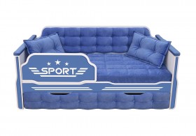 Кровать 170 серии Спорт 1 ящик 85 Синий (подушки) в Удачном - udachnyj.katalogmebeli.com | фото