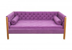 Кровать 180 серии Леди  32 Фиолетовый (подушка валик) в Удачном - udachnyj.katalogmebeli.com | фото 1