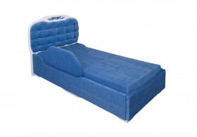 Кровать 190 Атлет Lux 29 Синий (мягкий бортик) в Удачном - udachnyj.katalogmebeli.com | фото