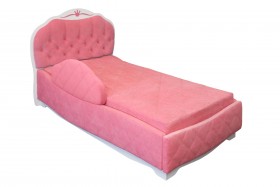 Кровать 190 Гармония Lux 36 Розовый (мягкий бортик) в Удачном - udachnyj.katalogmebeli.com | фото