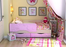 Кровать Алиса КР-812 1,6 Белфорд/Розовый металлик в Удачном - udachnyj.katalogmebeli.com | фото 1