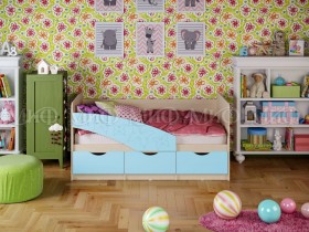 Кровать Бабочки 1,6м (Голубой матовый) в Удачном - udachnyj.katalogmebeli.com | фото