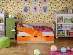 Кровать Бабочки 1,6м (Оранжевый металлик) в Удачном - udachnyj.katalogmebeli.com | фото