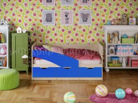 Кровать Бабочки 1,6м (Синий матовый) в Удачном - udachnyj.katalogmebeli.com | фото