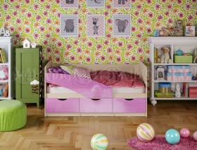 Кровать Бабочки 1,6м (Сиреневый металлик) в Удачном - udachnyj.katalogmebeli.com | фото