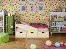 Кровать Бабочки 1,6м (Ваниль матовый) в Удачном - udachnyj.katalogmebeli.com | фото