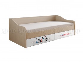 Кровать Boy Вега 0,9 м (Дуб беленый/Белый глянец/фотопечать) в Удачном - udachnyj.katalogmebeli.com | фото