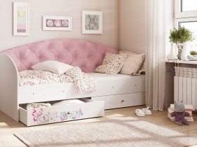 Кровать детская Эльза Белый/Розовый в Удачном - udachnyj.katalogmebeli.com | фото 1
