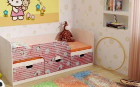 Кровать детская Минима Лего 1,86м с ящиками (дуб атланта/лиловый сад) в Удачном - udachnyj.katalogmebeli.com | фото 4