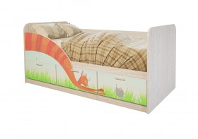 Кровать детская Минима Лего 1,86м с ящиками (дуб атланта/лиловый сад) в Удачном - udachnyj.katalogmebeli.com | фото 9