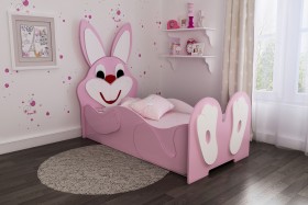 Кровать детская Зайка 1.6 Розовый/Белый в Удачном - udachnyj.katalogmebeli.com | фото