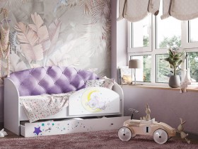 Кровать детская Звездочка Белый/Фиолетовый в Удачном - udachnyj.katalogmebeli.com | фото