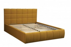 Кровать "Диана" ш. 1400 (Н=1010мм) (жаккард горчица) в Удачном - udachnyj.katalogmebeli.com | фото