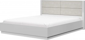Кровать двойная 1400х2000 Вива (Белый/Белый глянец/Платина) в Удачном - udachnyj.katalogmebeli.com | фото